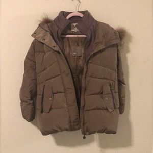 A6 Womens Jacket Hooded SZ. M Faux Fur